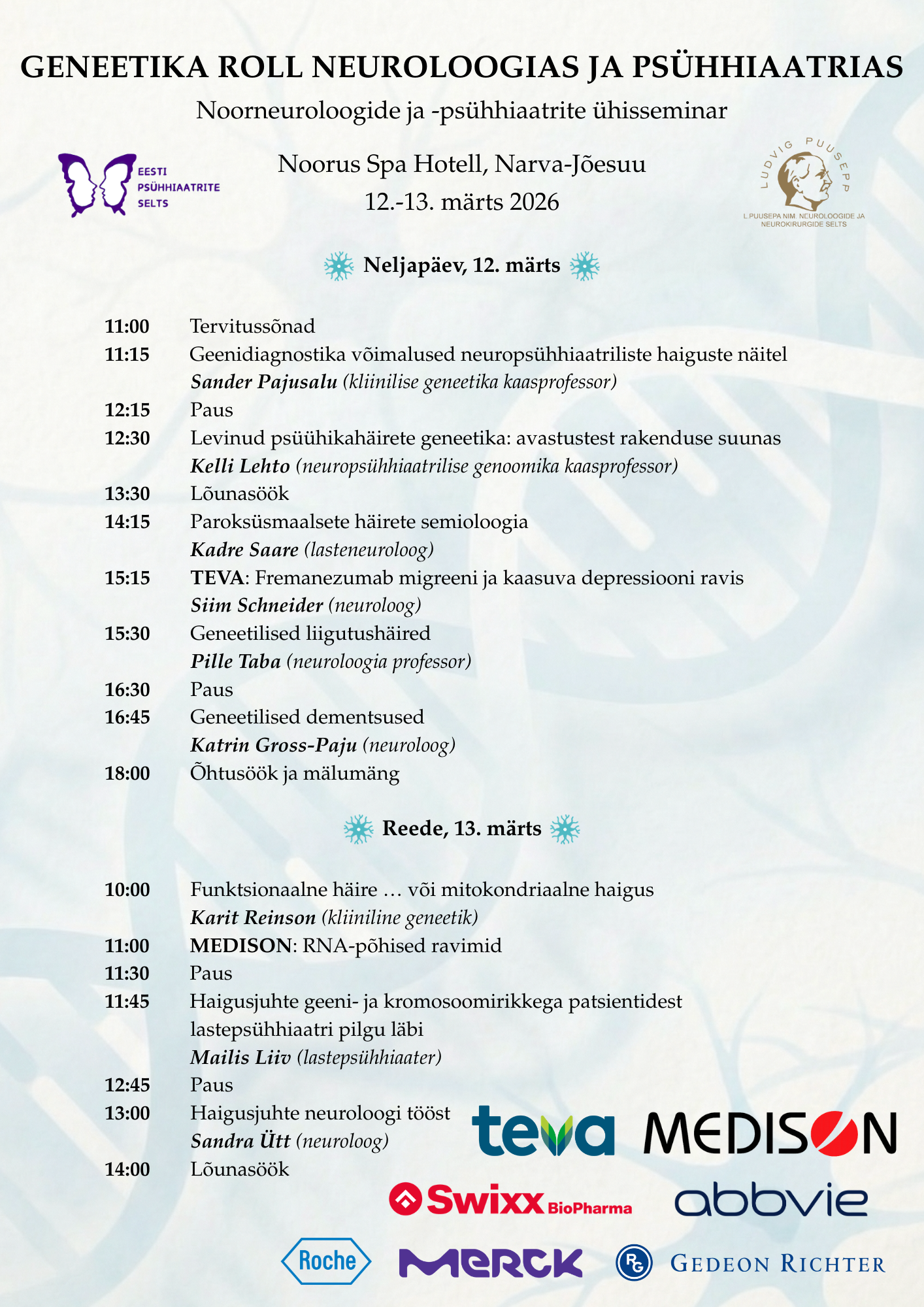 GENEETIKA ROLL NEUROLOOGIAS JA PSUHHIAATRIAS